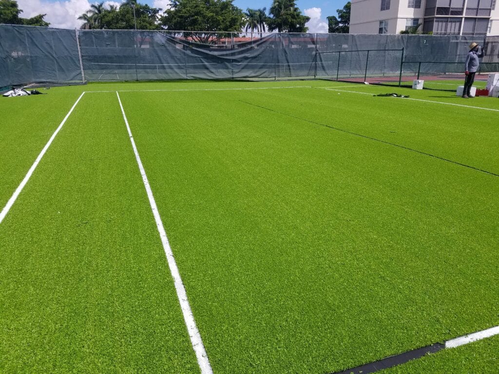 smart synthetic turf tennis playing surface